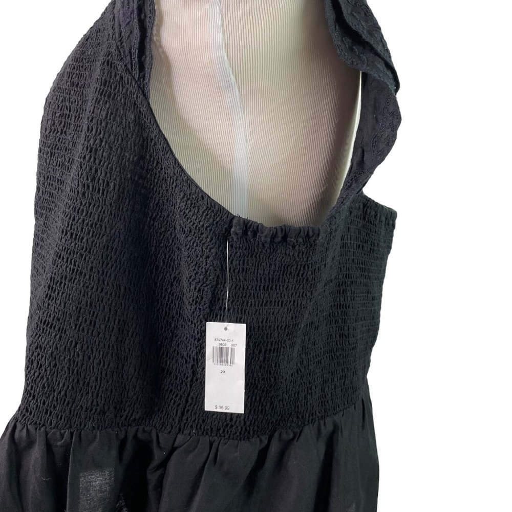 Old Navy Smocked Top Sleeveless Tank Size 2X Black New - Picture 5 of 9
